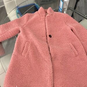 Pink  furry pea coat copper keg girl coat size 14